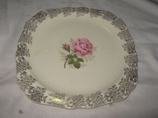 A Vintage English Lord Nelson Ware Floral Cake Platter Made By Elijah Cotton