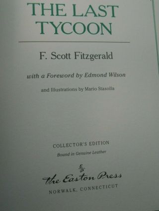 The Last Tycoon F Scott Fitzgerald Easton Press Leather Collectors Edition 7