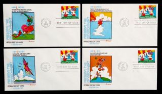 1974 Worlds Fair Vintage Peter Max Expo 74 First Day Cover Fdc Set / Scott 1527