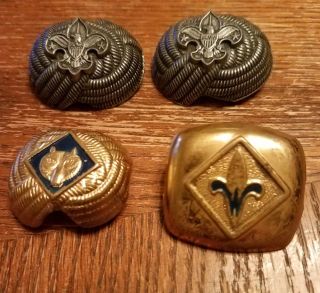 4 Vintage Boy Scouts Bsa Eagle Metal Scarf Tie Holders 1 2 Clasp And More