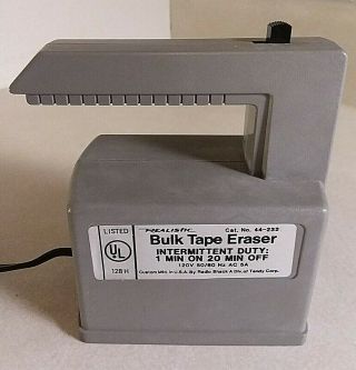 Radio Shack Realistic Magnetic Bulk Tape Eraser Model 44 - 232