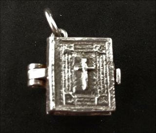 Vintage Sterling Silver Charm Opening Holy Bible Lord 