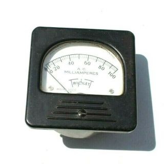 Vintage Triplett Model 337 - S Ac 0 - 100 Milliamperes Analog Panel Meter