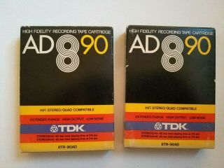 Tdk 8tr - 90ad 8 - Track Tape High Fidelity Recording Tape Cartridge Blank Pack Of 2