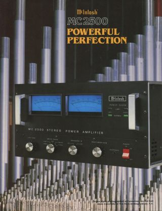 Mcintosh Mc - 2500 Brochure For Stereo Power Amplifier Black