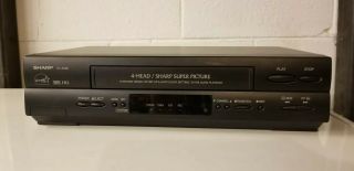 Sharp Picture Vc - A560u 4 Head Vcr Vhs Tape Player With 19 Micron Head Rec.