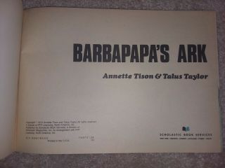 Vintage BARBAPAPA ' S ARK by Annette Tison & Talus Taylor c.  1974 SBS Softcover 2