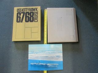 U.  S.  S.  Kitty Hawk Cruise Book / Yearbook 1967 - 68,  Orig Box,  Photo.  Us Navy Vg,