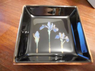 Otagiri Blue Iris Pin Dish Vintage Discontinued 3.  5 " X 3.  5 "