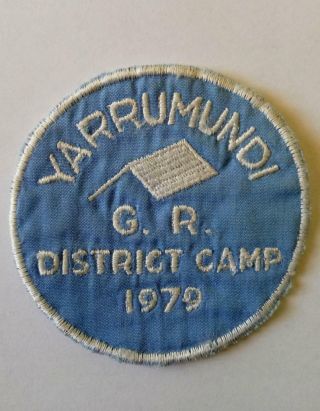 Vintage Embroidered Cloth Patch,  Yarrumundi Grose River District Camp 1979,  Nsw
