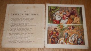 c1875 Antique Children ' s Book McLoughlin Bros Babes in the Woods Aunt Louisa ' s 2