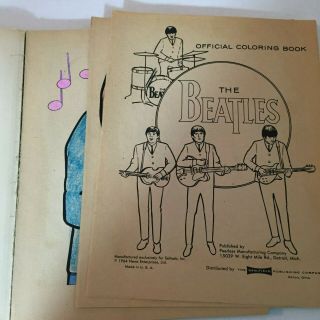 Vintage 1964 The Beatles Official Coloring Book Saalfield Publishing 4