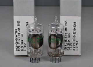 Matched Ge Jan 5965 12av7 Nos Nib Tubes Double O Getter Clear Top