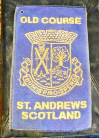 The Old Course St.  Andrews Scotland Vintage Golf Towel Blue And Yellow