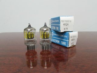 Matched Pair 407a Western Electric Vacuum Tubes Nos Nib (bjr3013)
