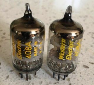 2 Strong Matched Western Electric Black Plate O Getter 408a Little Dot Tubes