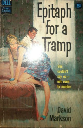 Epitaph For A Tramp By David Markson 1959 Dell 1st Edition Harry Fannin Mystery