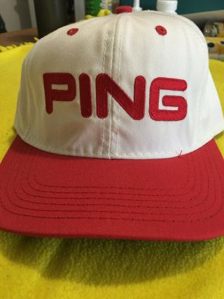 ⛳️ Vintage Ping Golf Adjustable Hat Cap Red/white Logo
