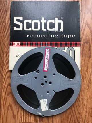 Scotch 10.  5 " Plastic Reel With Tape Reel To Reel Vintage Box 1/4 " Radio Inch