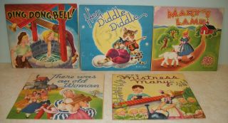 5 Vintage Geraldine Clyne Pop - Up Childrens Books - Mary,  Old Woman,  Diddle,  Bell