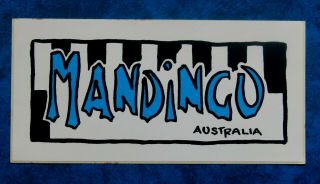 Mandingo Australia.  Vintage 1980,  S Surfing Sticker