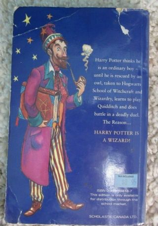 Harry Potter And The Philosopher’s Stone First Edition PB Book scholastic print 2