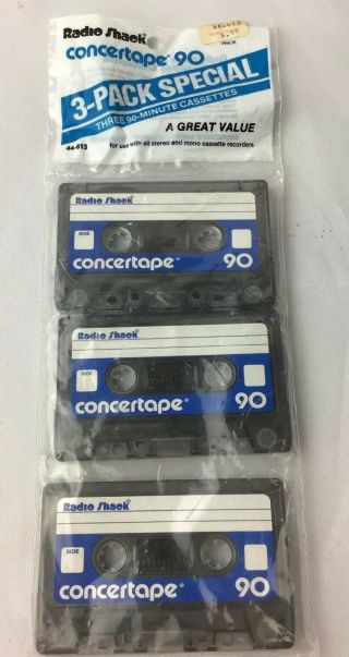 Radio Shack Concertape 90 3 - Pack Special Blank Cassette Tapes