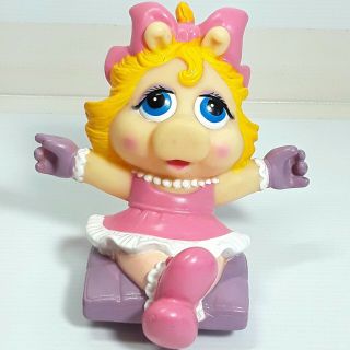 Miss Piggy Figure Toy Doll Figurine Muppet Babies Baby Vintage 1980s