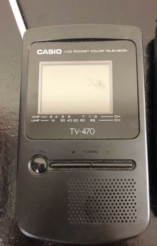 Casio LCD Pocket Color Television Tv - 470B Handheld W/Case 2