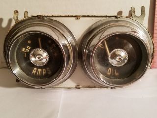Vintage Oil And Amp Gauge For Early Model Car Chrysler/mercury/ford/chevy