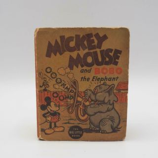 Vintage The Little Big Book Mickey Mouse And Bobo The Elephant