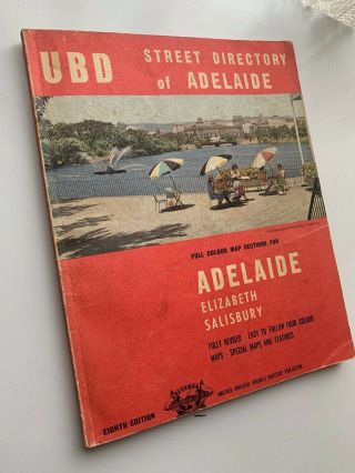 Vintage Ubd Street Directory Of Adelaide 8th Eighth Edition Book Maps