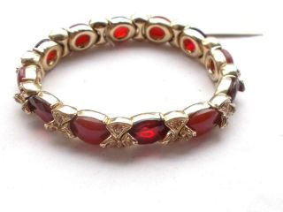 Vintage Liz Claiborne Ruby Red Coloured Lucite Cabochon Crystal Stretch Bracelet