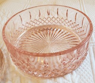Vintage Mid Century Indiana Pink Princess Glass Candy Dish with Lid 60 ' s Retro 3