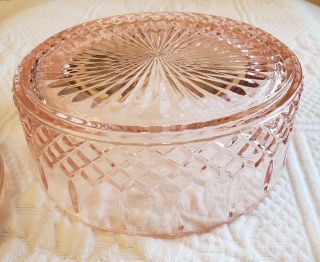 Vintage Mid Century Indiana Pink Princess Glass Candy Dish with Lid 60 ' s Retro 4