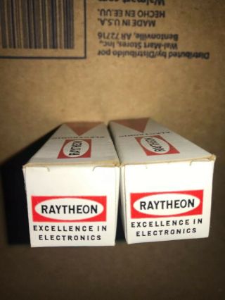 Raytheon 2 Matching 6GW8 ECL 86 Vacuum Tube NOS 4