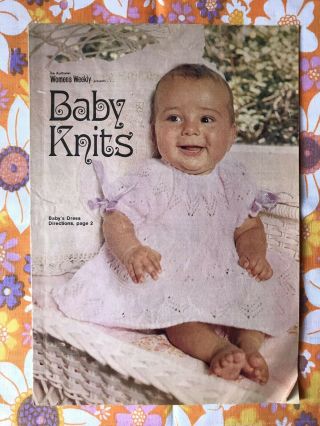 1974 Women’s Weekly Baby Knits Knitting Pattern Book Supplement Vintage 1970s