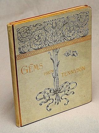 Antique Book Gems From Tennyson Gilded Hardcover Victorian Poems