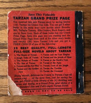 Tarzan,  Tarzan Ice Cream Premium Big Little Book giveaway,  1935 softcover 3