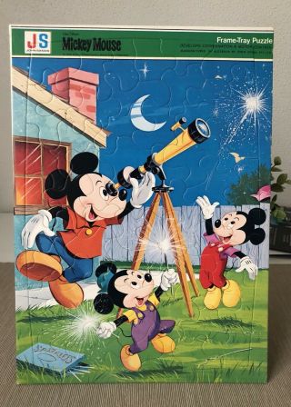 Vintage Retro Mickey Mouse Js Pre School Frame Tray Puzzle Jigsaw 70’s