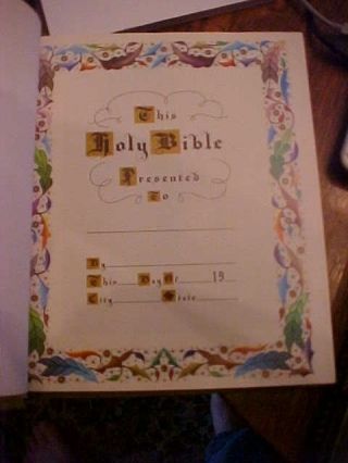 1971 HOLY BIBLE KING JAMES VERSION PRESENTATION PAGE NOT COMPLETED 4