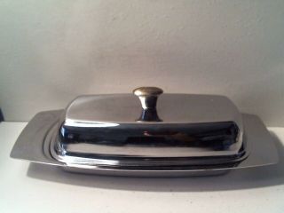 Vintage 3 Piece Butter Dish With Lid And Glass Insert