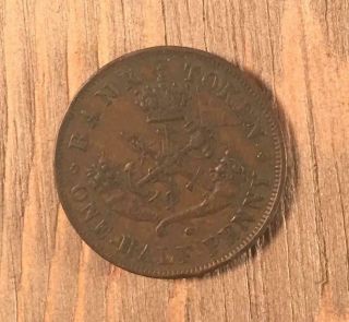 Vintage 1857 Bank Of Upper Canada,  Bank Token One Half Penny