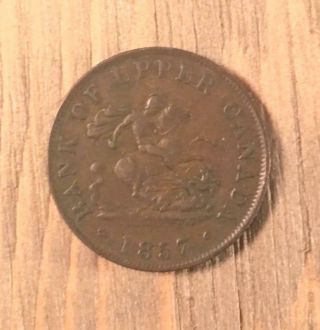 Vintage 1857 Bank Of Upper Canada,  Bank Token One Half Penny 2