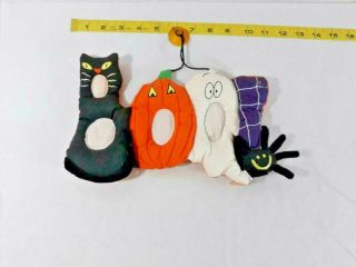 Vtg Avon Halloween Decoration Plush Sign Hanging Party Boo To You Ships