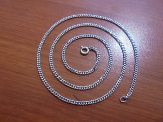 Vtg Sterling Silver Flat Chain Link Necklace 18 " Long 5.  1 Grams