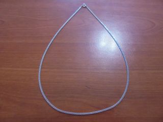 Vtg sterling silver flat chain link necklace 18 