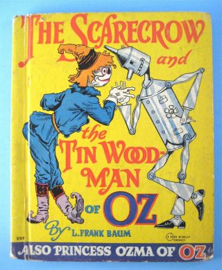 1939 Rand Mcnally Scarecrow & Tin Woodman/princess Ozma Wizard Of Oz Book Jr Ed