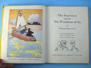 1939 Rand McNally Scarecrow & Tin Woodman/Princess Ozma Wizard of Oz Book Jr Ed 4