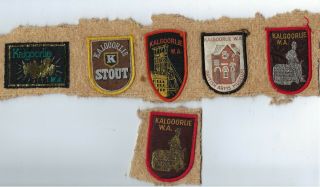 6 X Kalgoorlie Western Australia Vintage Cloth Patches Stout British Arms Museum